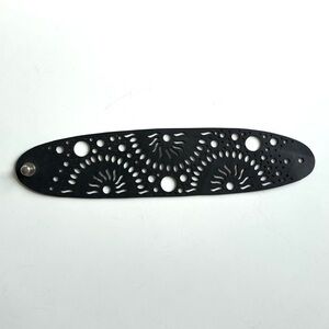 Black Rubber Laser-Cut Sun Design Bracelet
